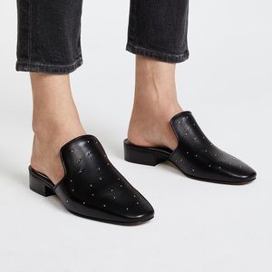 Rag & Bone Luis Studded Leather Mule Slides